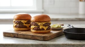 how to make double cheeseburgers at home