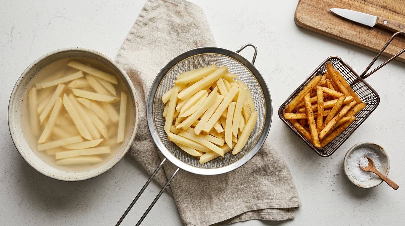 why soak potatoes before frying fries