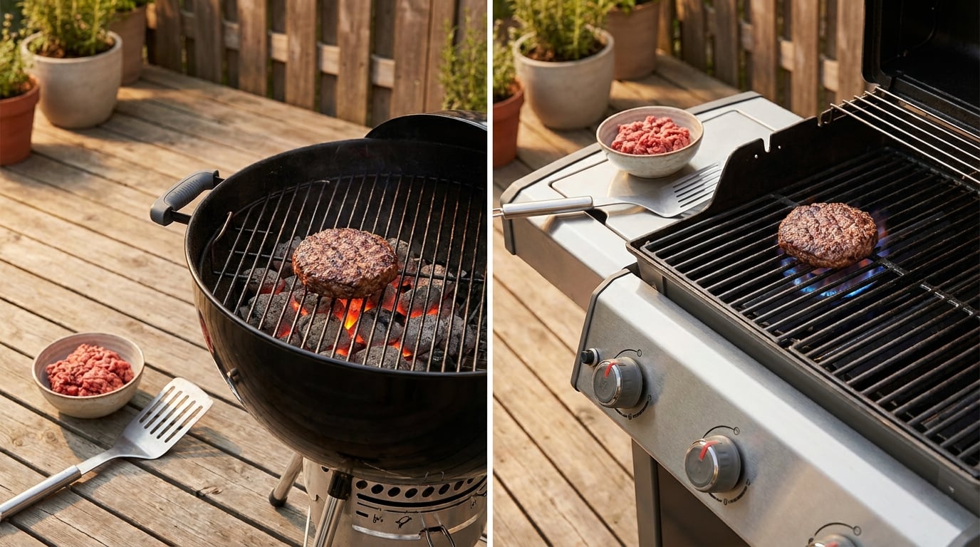 charcoal vs gas grill for burgers
