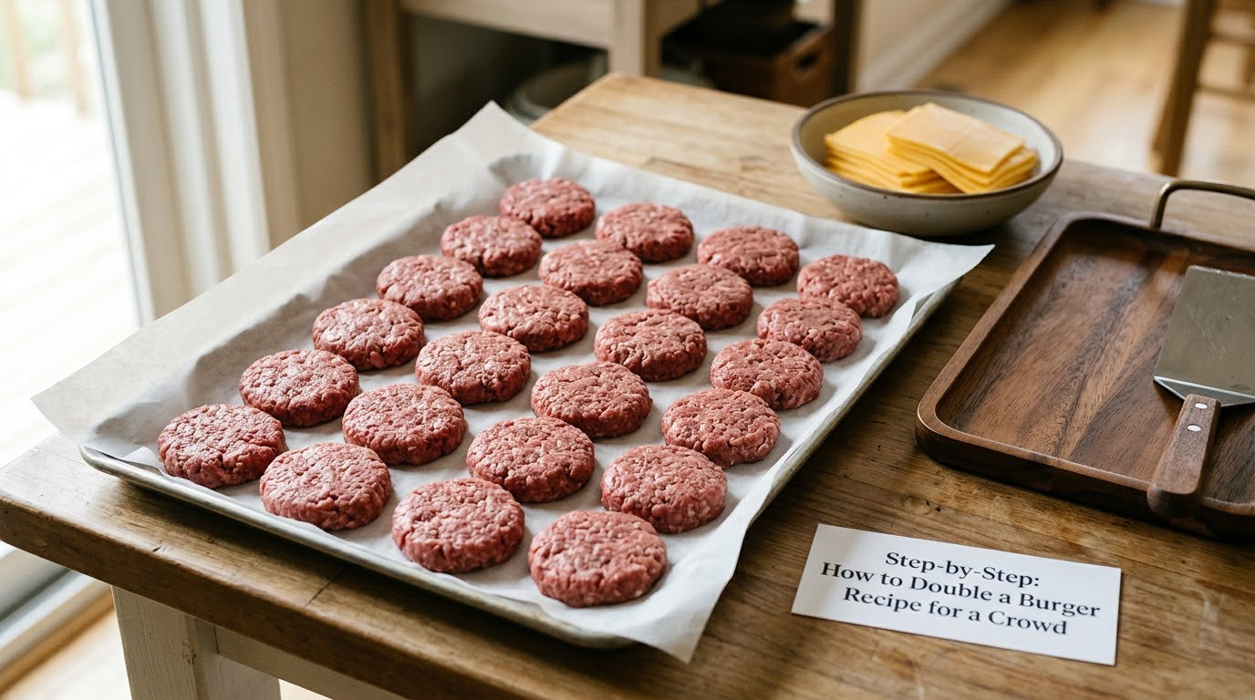 Step-by-Step: How to Double a Burger Recipe for a Crowd