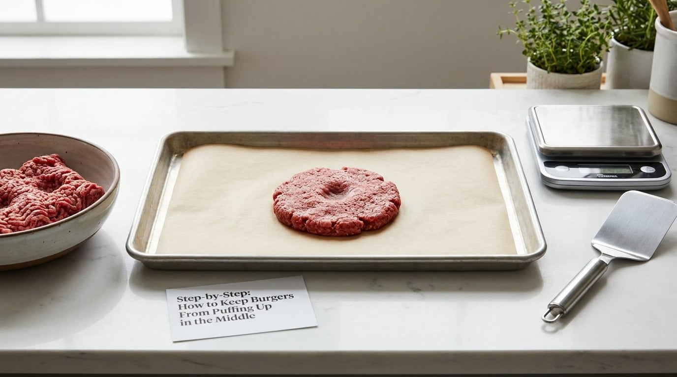 Step-by-Step: How to Keep Burgers From Puffing Up in the Middle