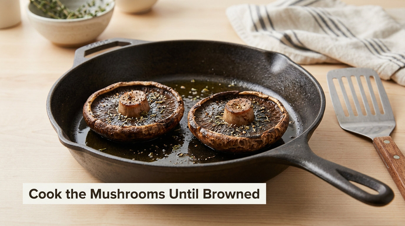 Cook the Mushrooms Until Browned