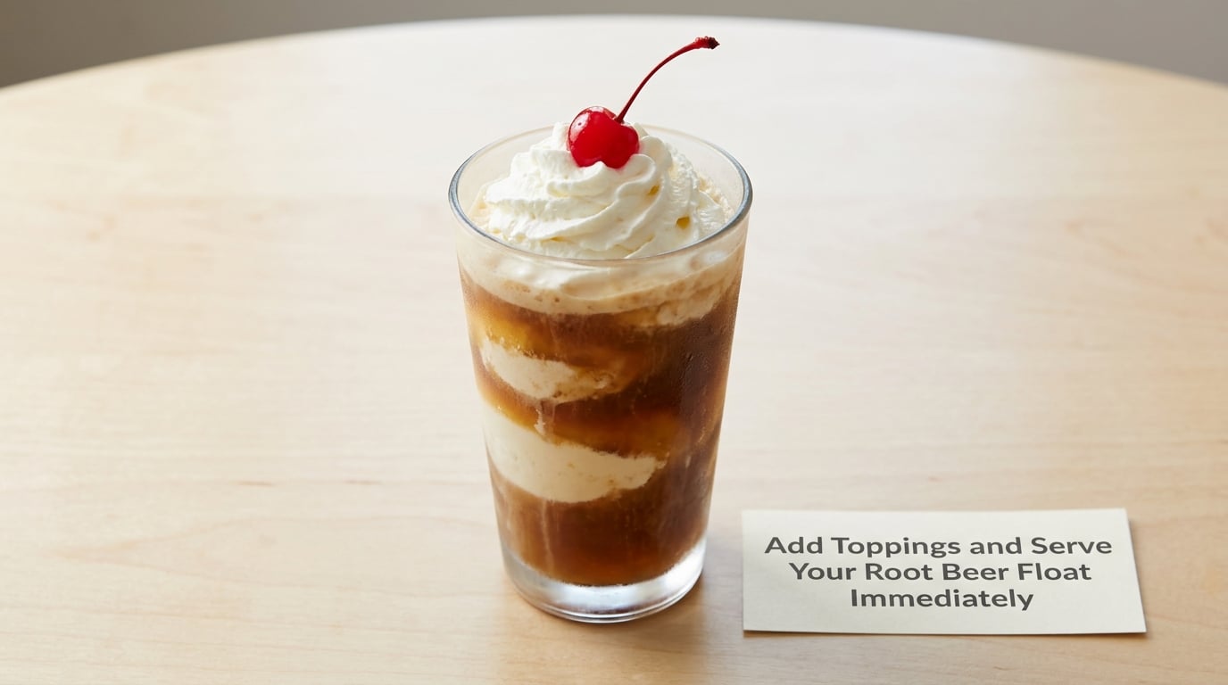 Add Toppings and Serve Your Root Beer Float Immediately