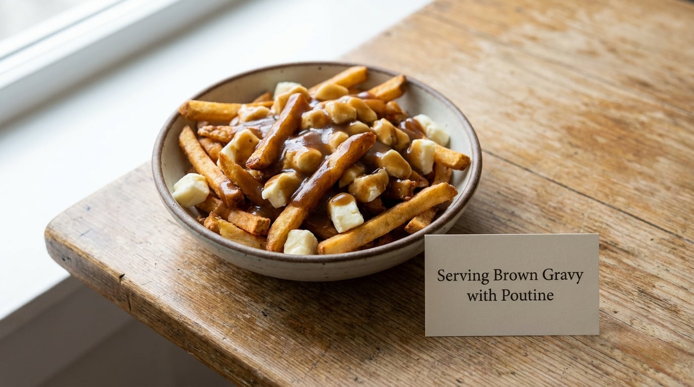 Serving Brown Gravy with Poutine