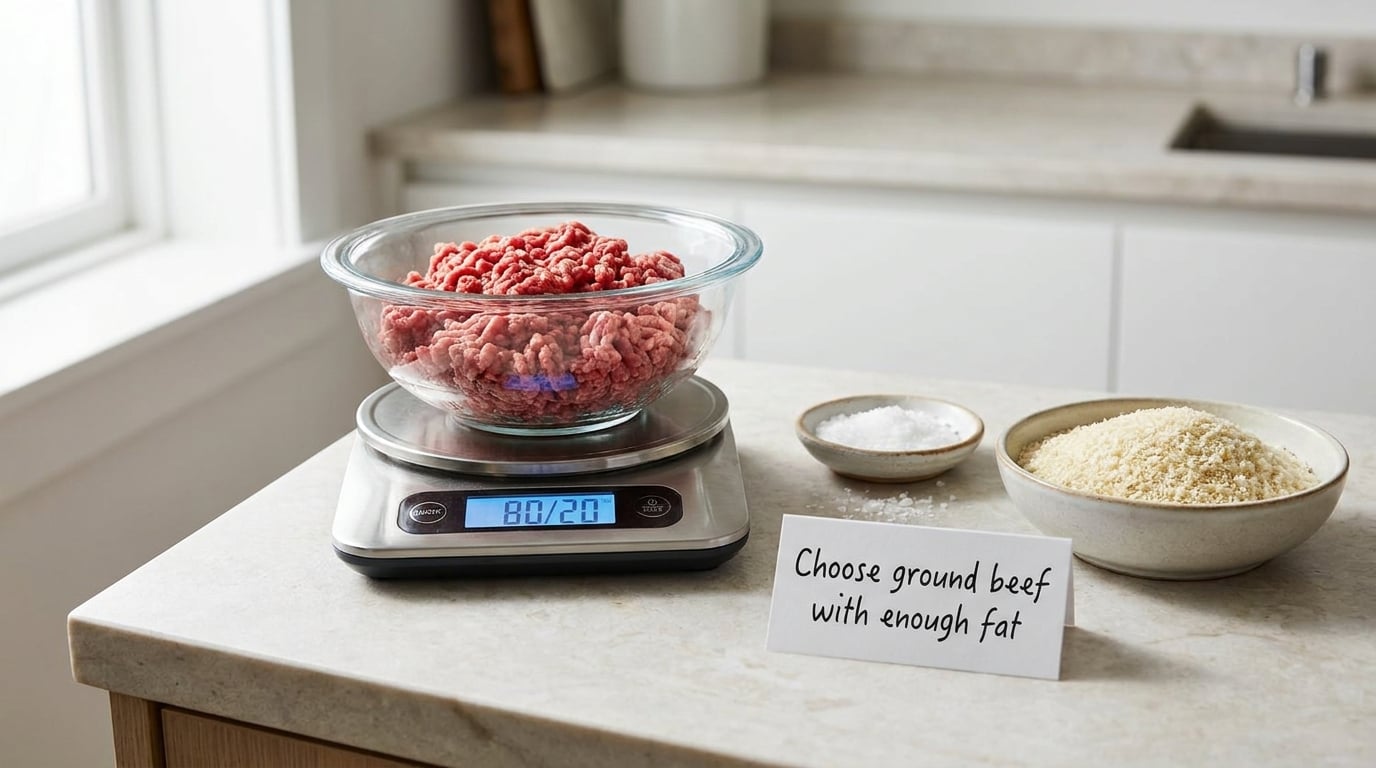 Choose ground beef with enough fat