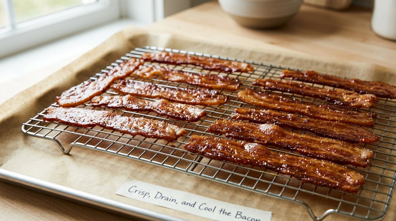 Crisp, Drain, and Cool the Bacon