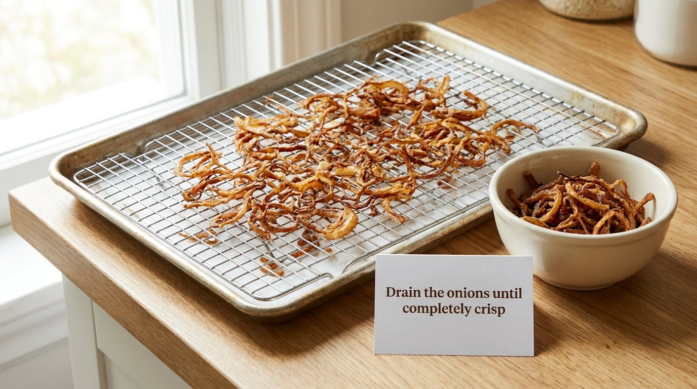 Drain the onions until completely crisp