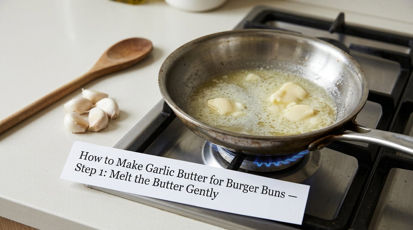 How to Make Garlic Butter for Burger Buns — Step 1: Melt the Butter Gently