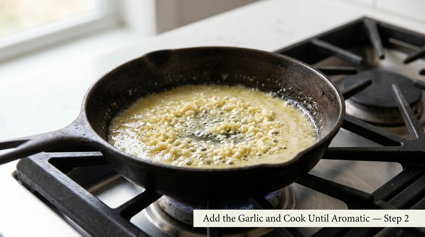 Add the Garlic and Cook Until Aromatic — Step 2