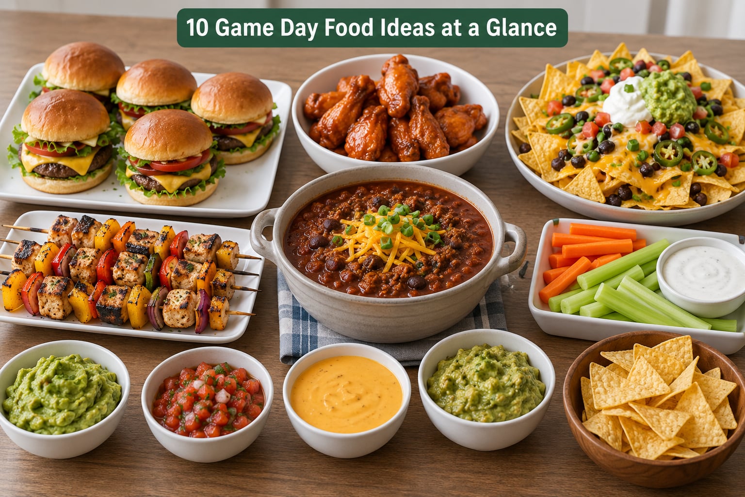 10 Game Day Food Ideas at a Glance