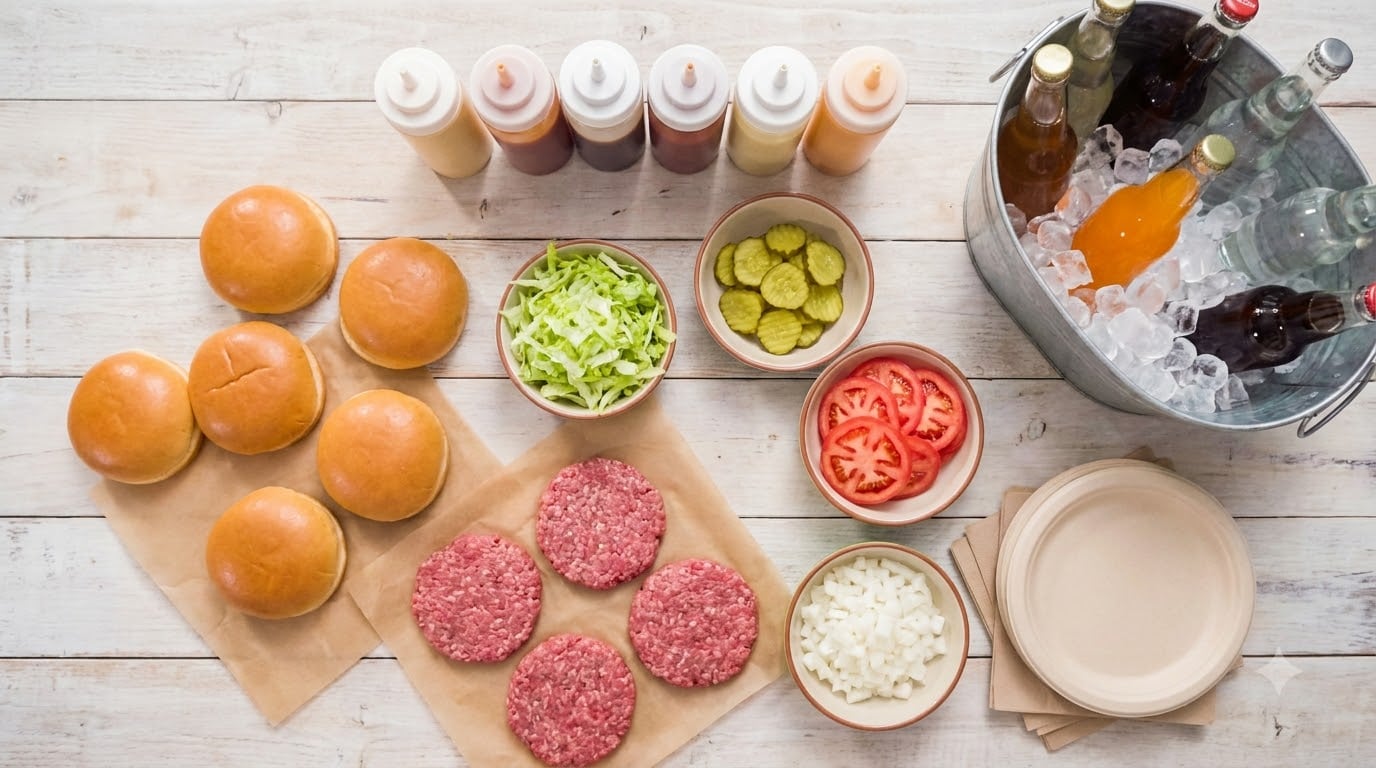 how to plan a burger themed party menu
