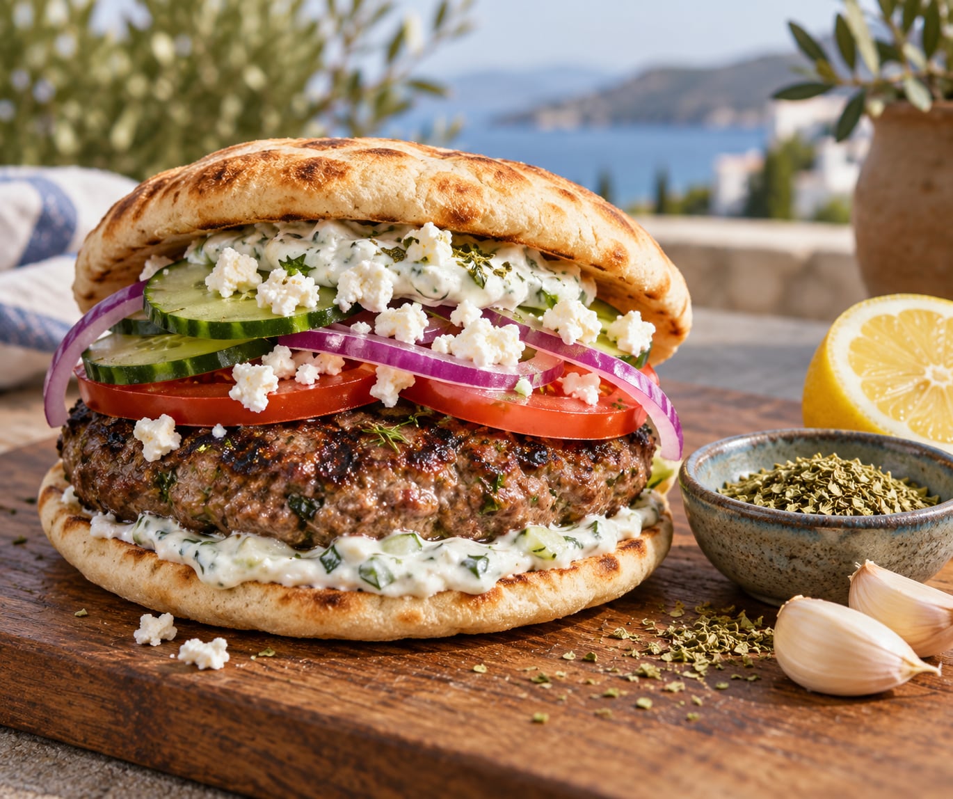 how to make greek lamb burgers