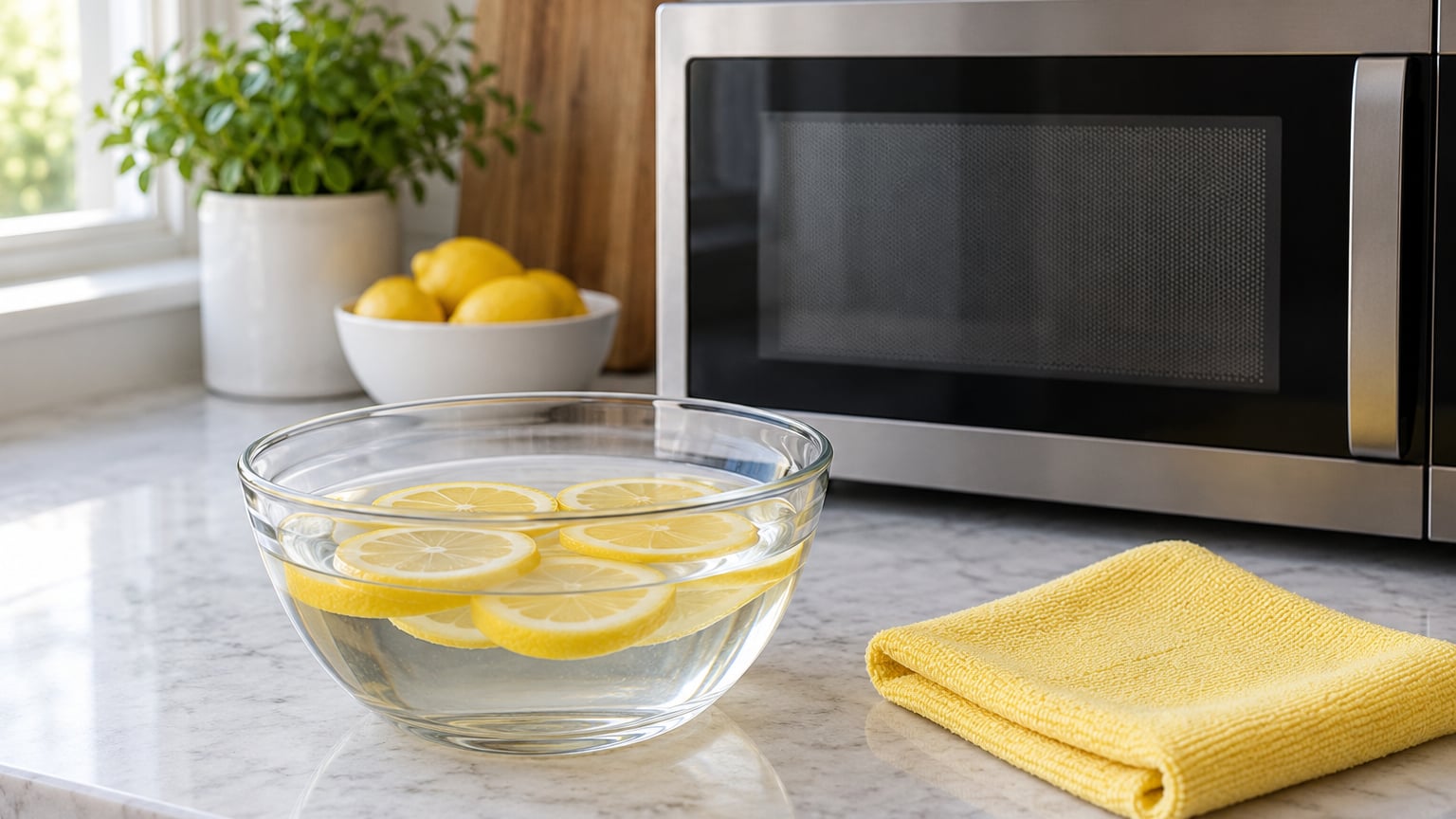 how to clean a microwave with lemon