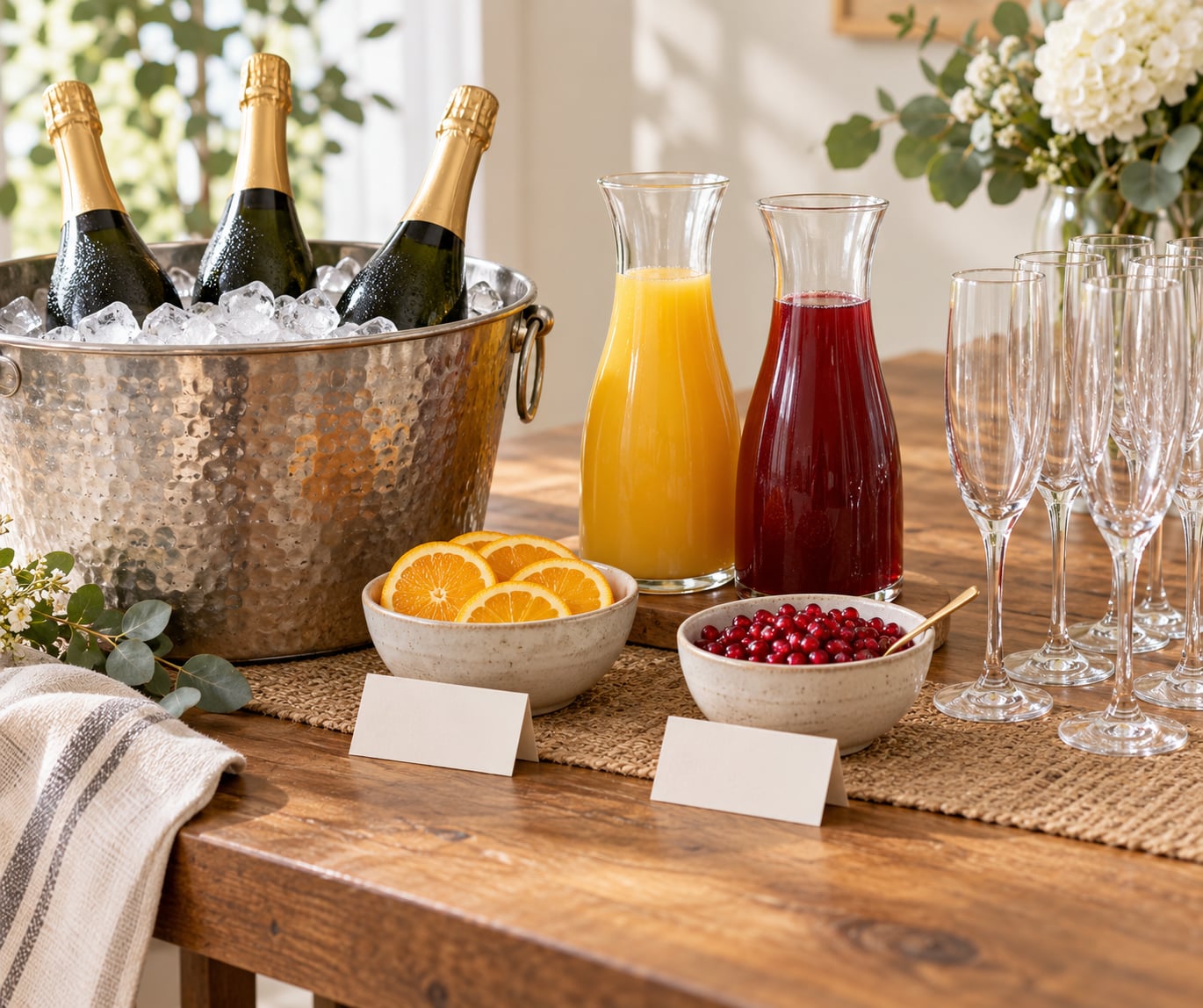 how to set up a mimosa bar for brunch