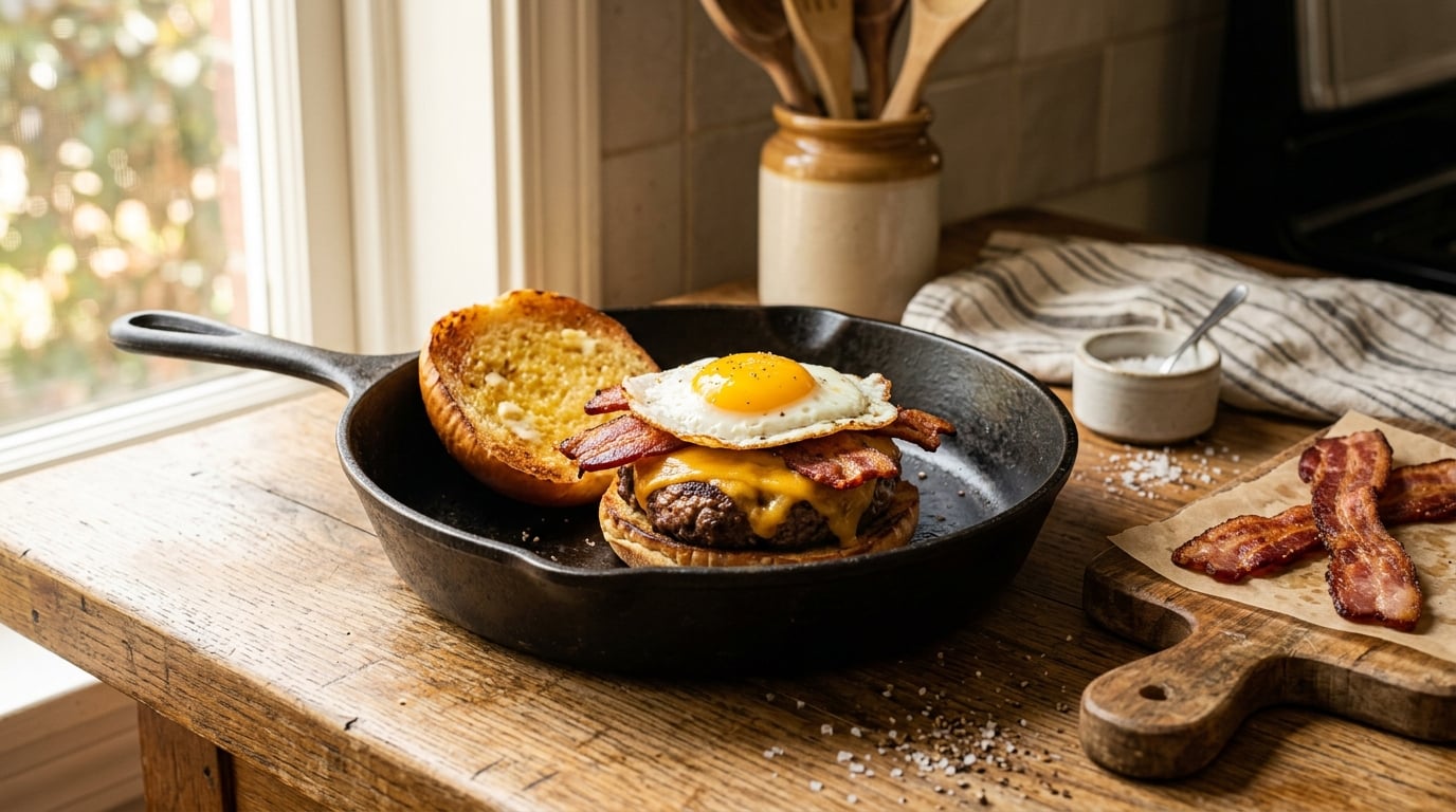 how to make a burger breakfast sandwich