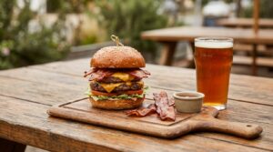 what beer goes with a bacon cheeseburger