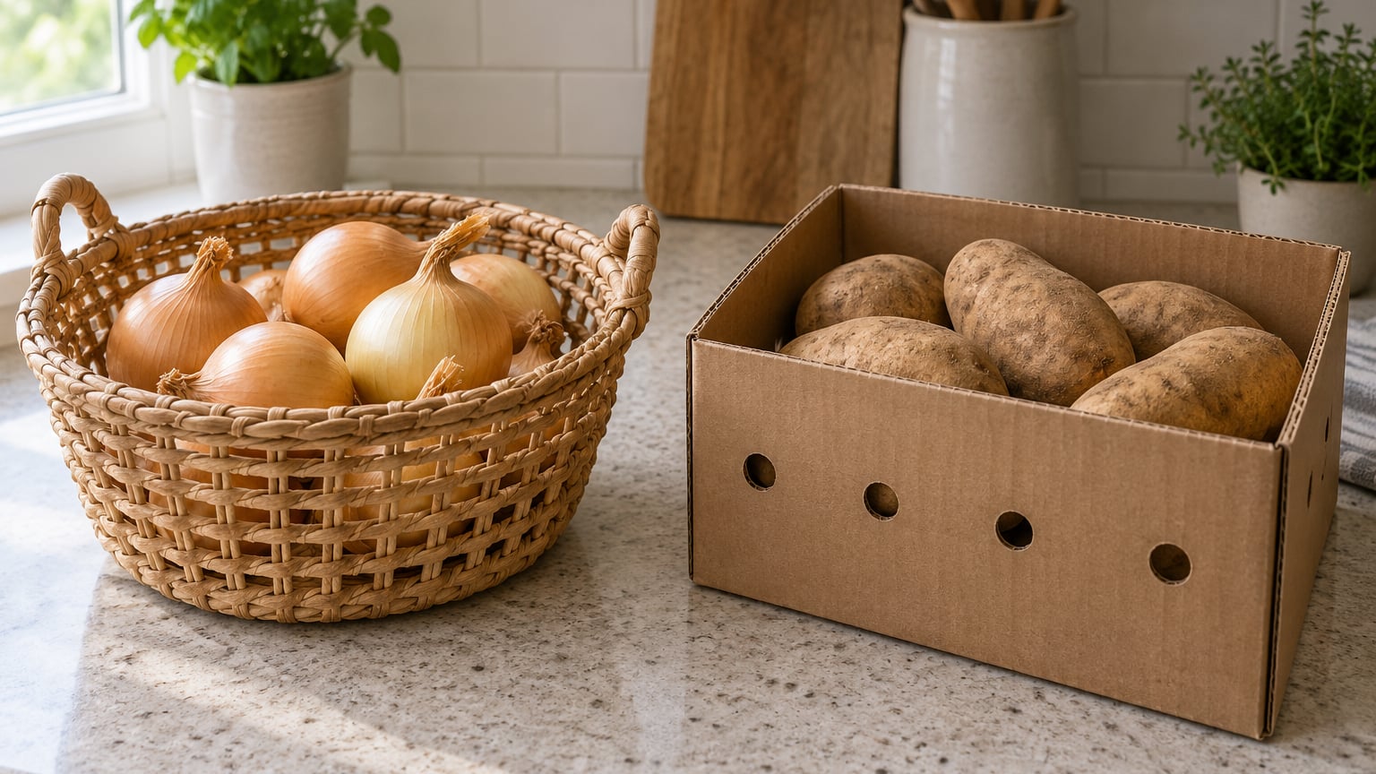 how to store onions and potatoes