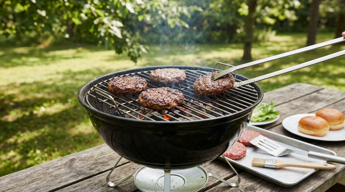 how to grill burgers on a portable grill