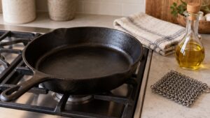 how to clean a cast iron skillet after cooking