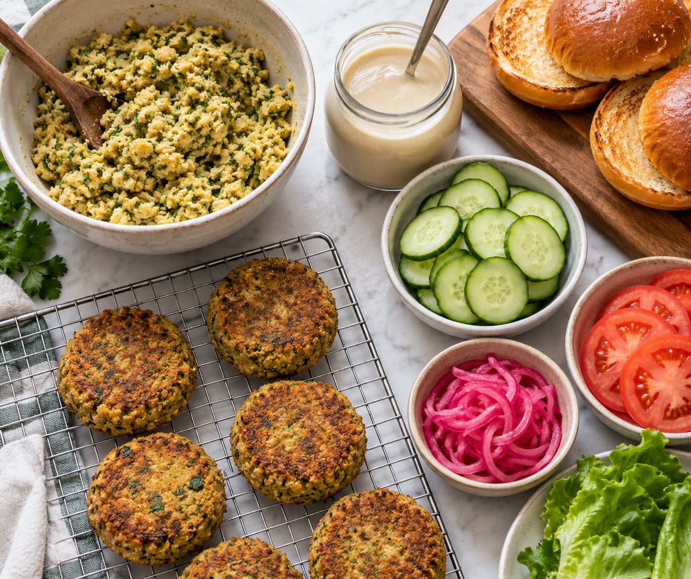 how to make falafel burgers