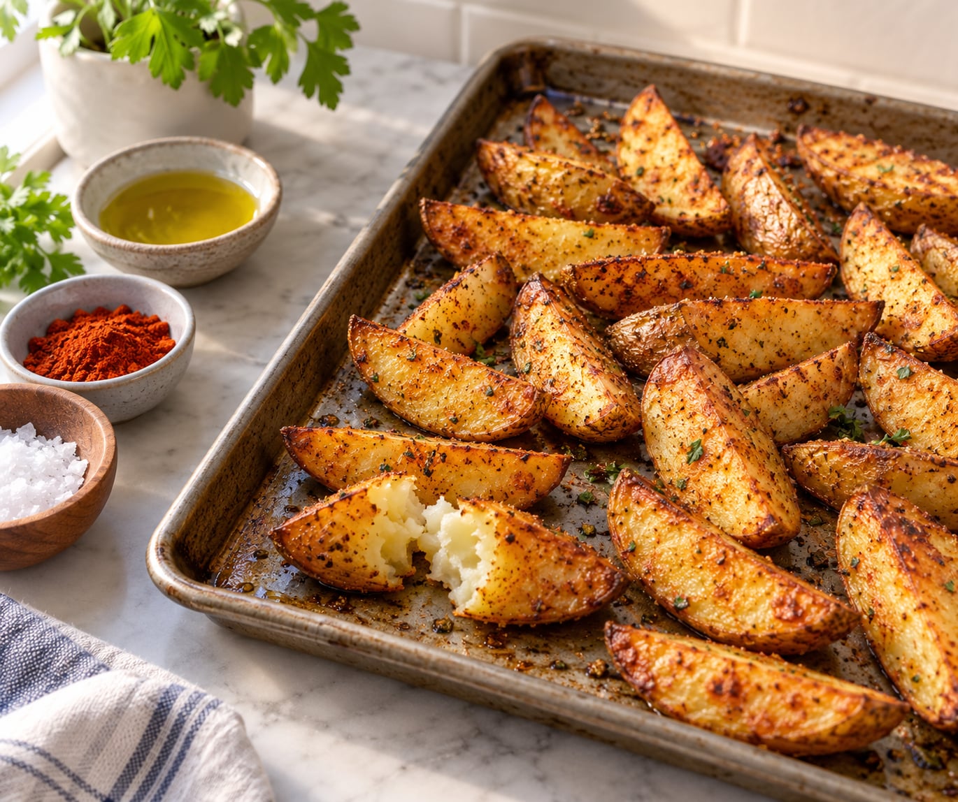 how to make potato wedges in the oven