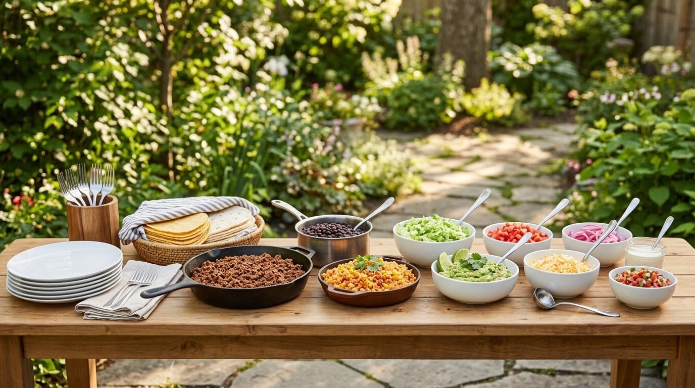 how to set up a taco bar