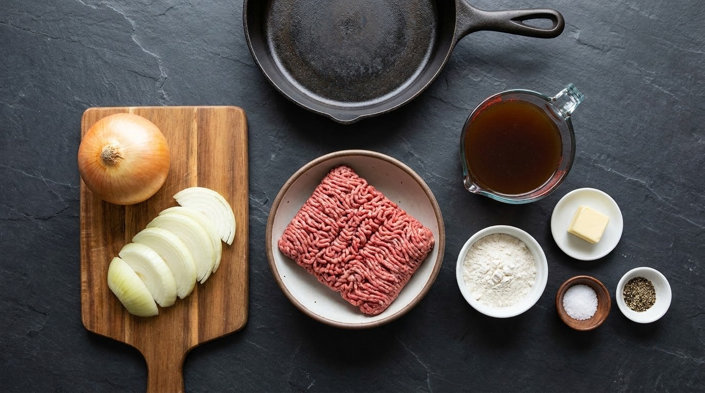 how to make hamburger steak with onion gravy