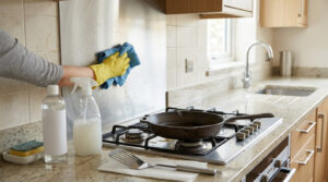 how to clean a kitchen after frying