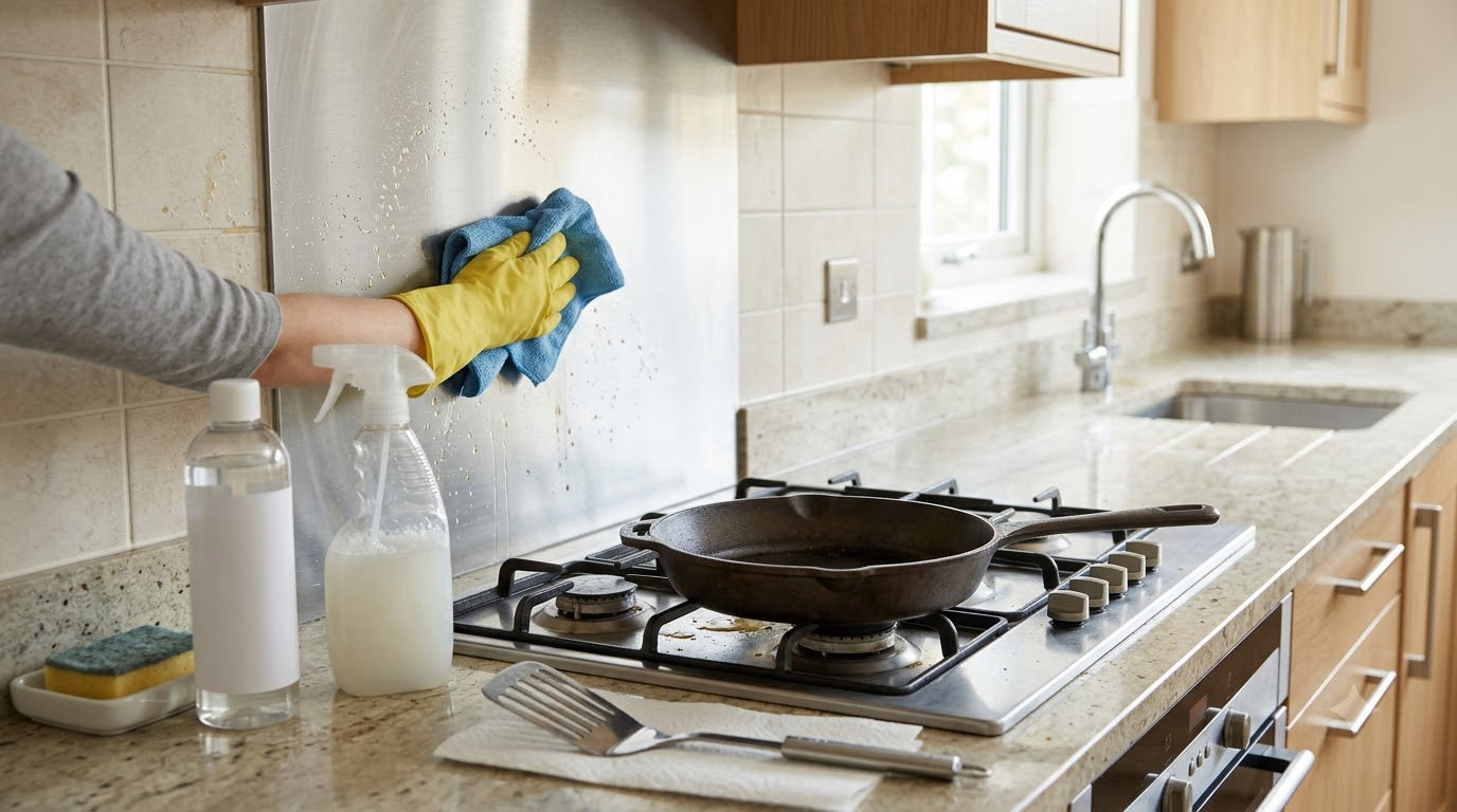 how to clean a kitchen after frying