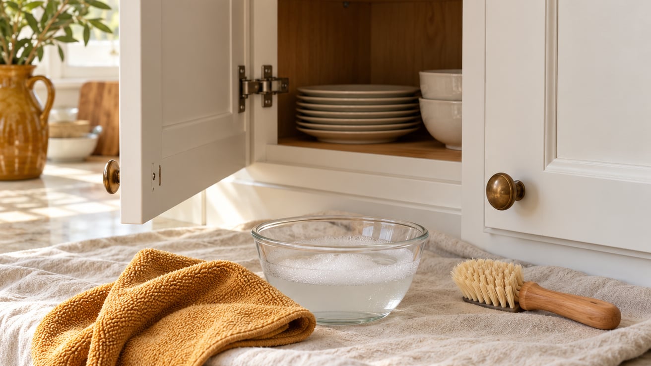 how to degrease kitchen cabinets