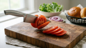 how to slice tomatoes for burgers neatly
