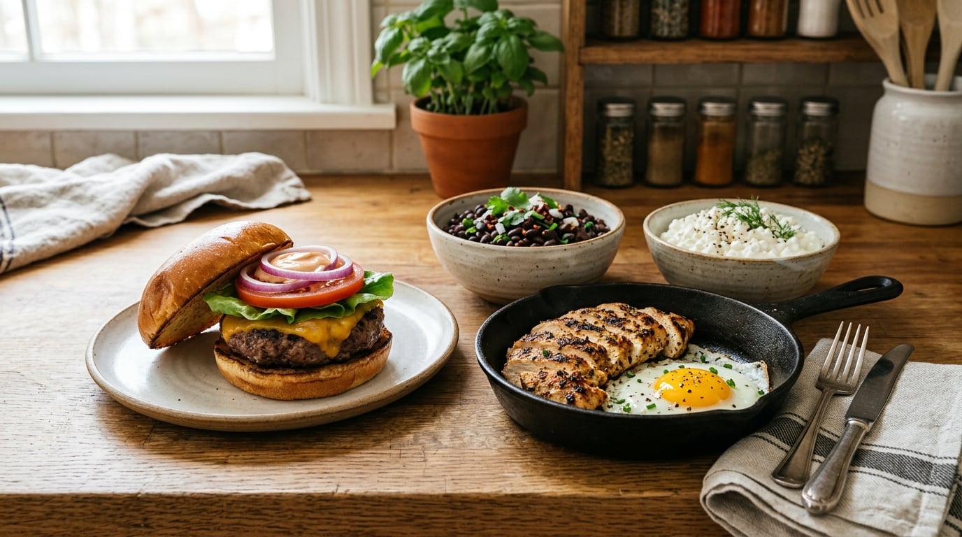 how to add protein to a burger meal
