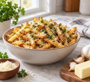 how to make garlic parmesan fries