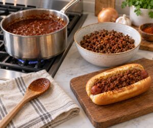how to make hot dog chili sauce