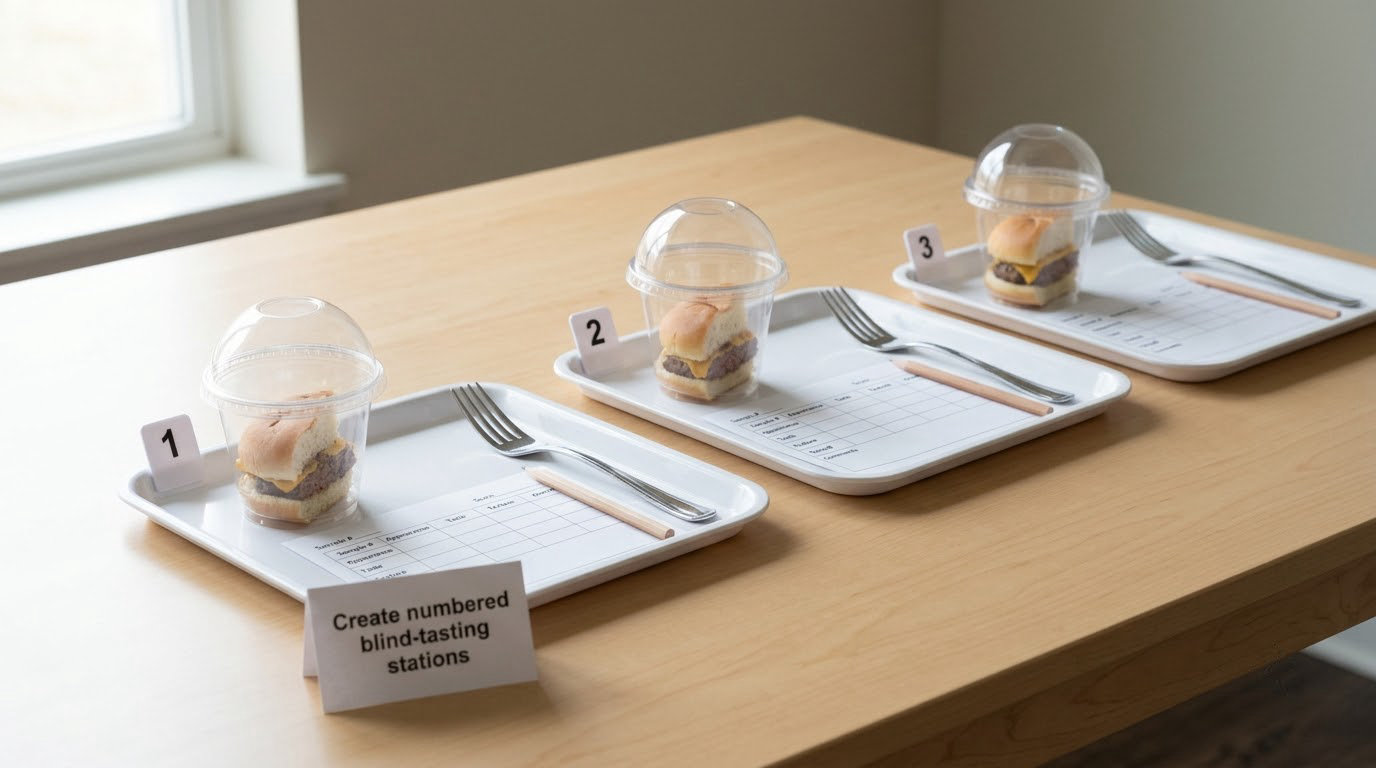 Create numbered blind-tasting stations