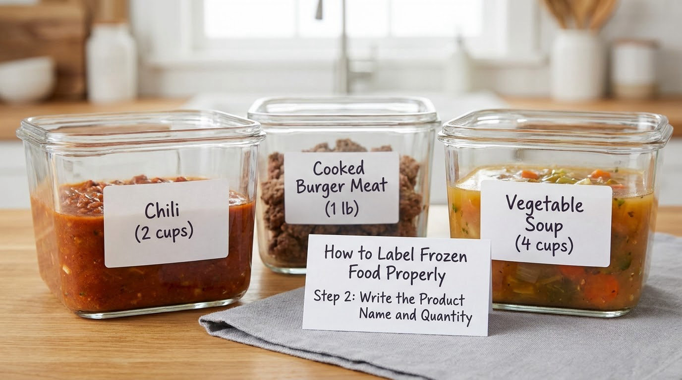 How to Label Frozen Food Properly Step 2: Write the Product Name and Quantity