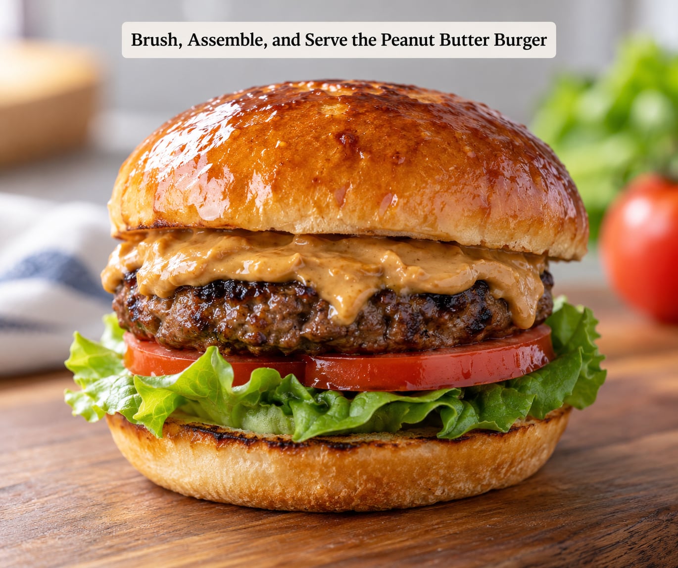 Brush, Assemble, and Serve the Peanut Butter Burger
