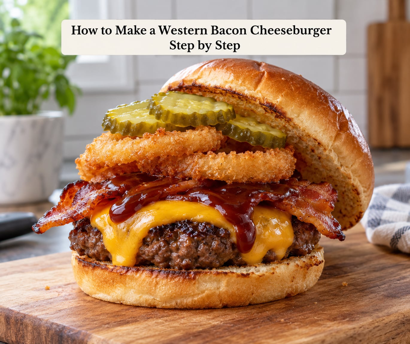 How to Make a Western Bacon Cheeseburger Step by Step