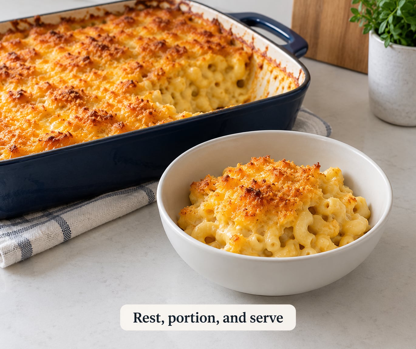 Rest, portion, and serve