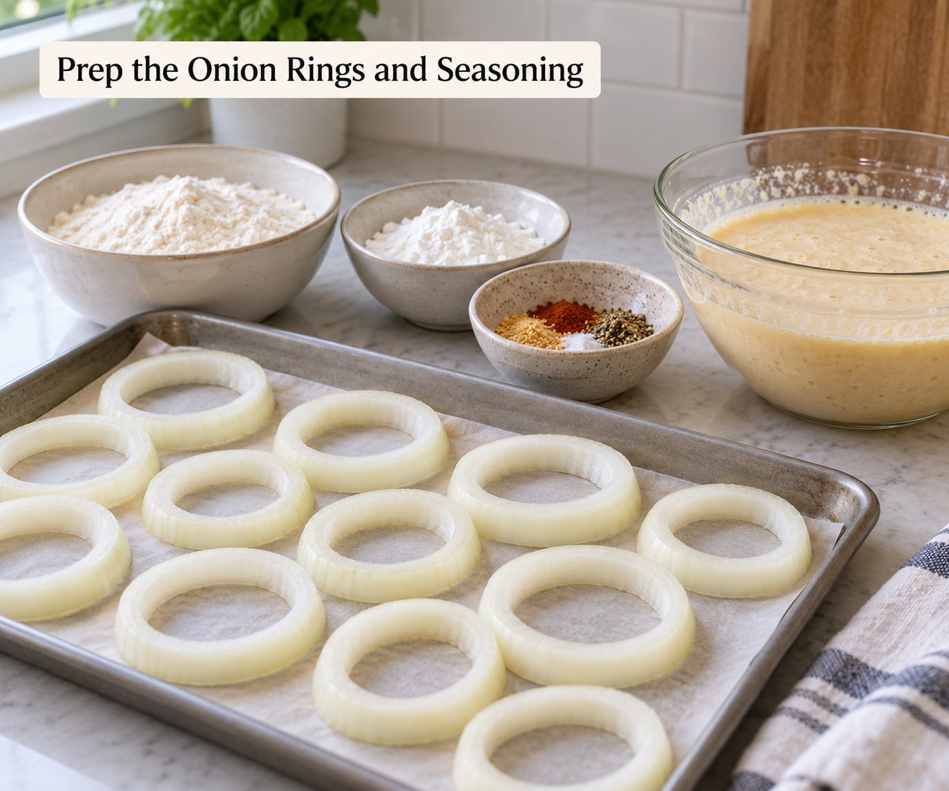 Prep the Onion Rings and Seasoning