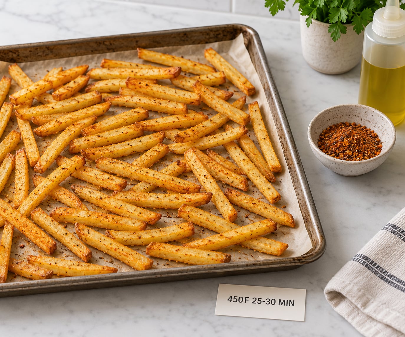 Step 1: Season and Crisp the Fries