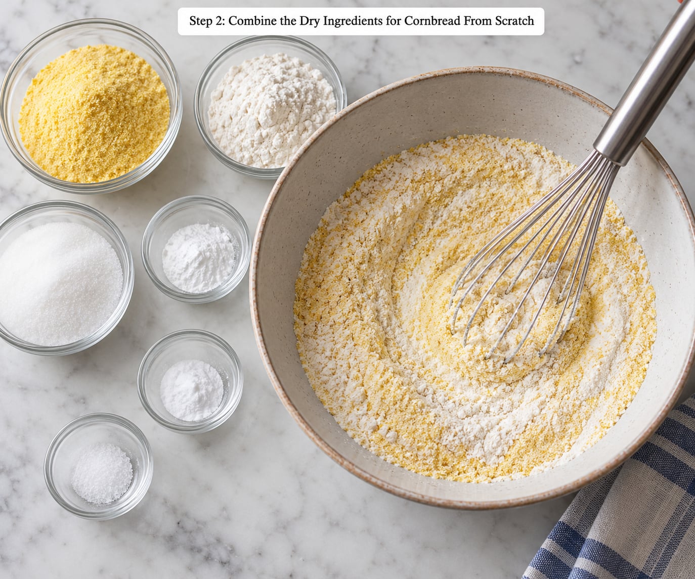 Step 2: Combine the Dry Ingredients for Cornbread From Scratch