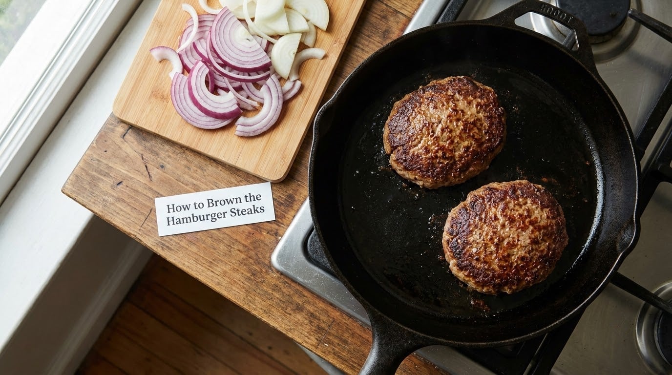 How to Brown the Hamburger Steaks