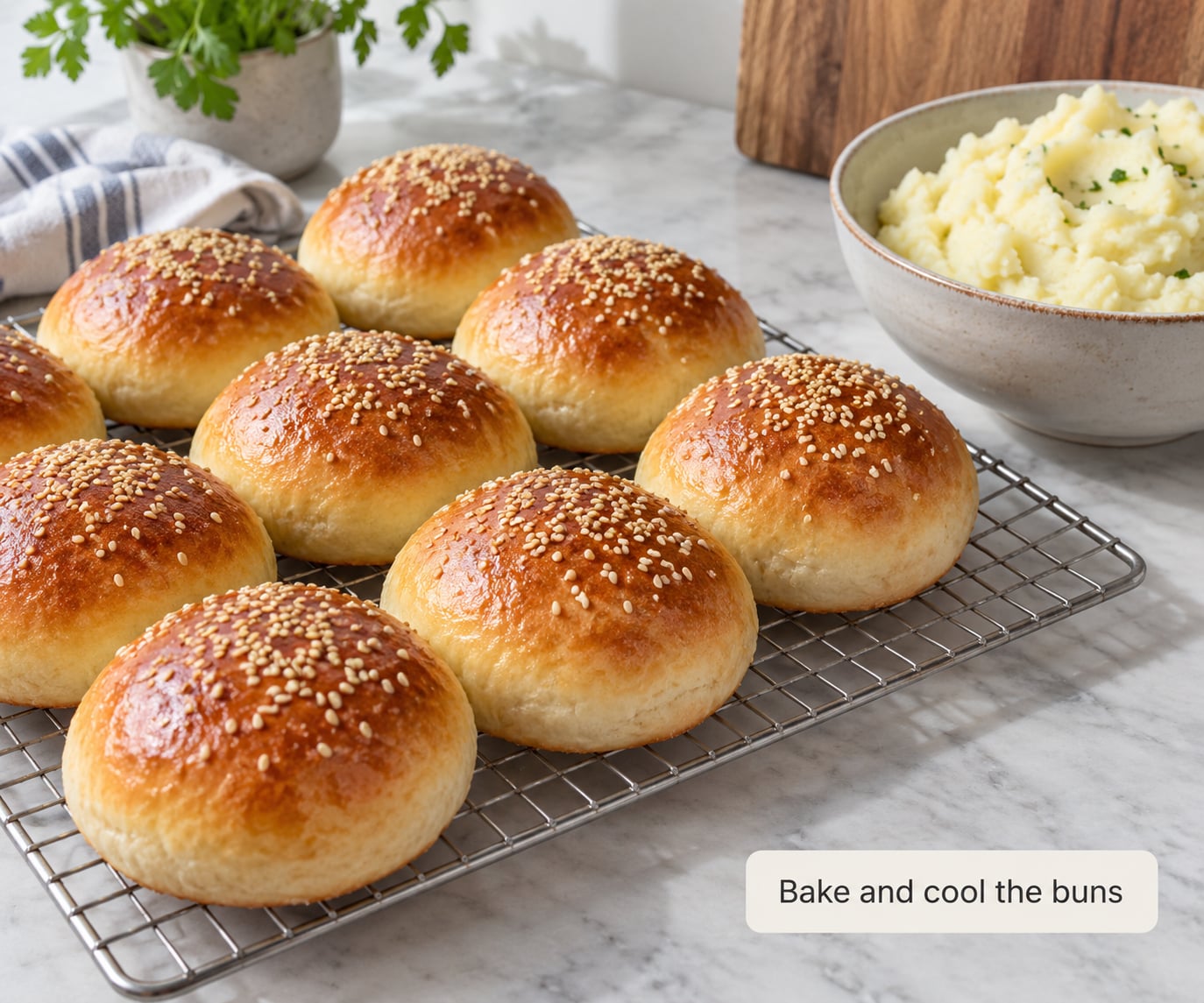 Bake and cool the buns