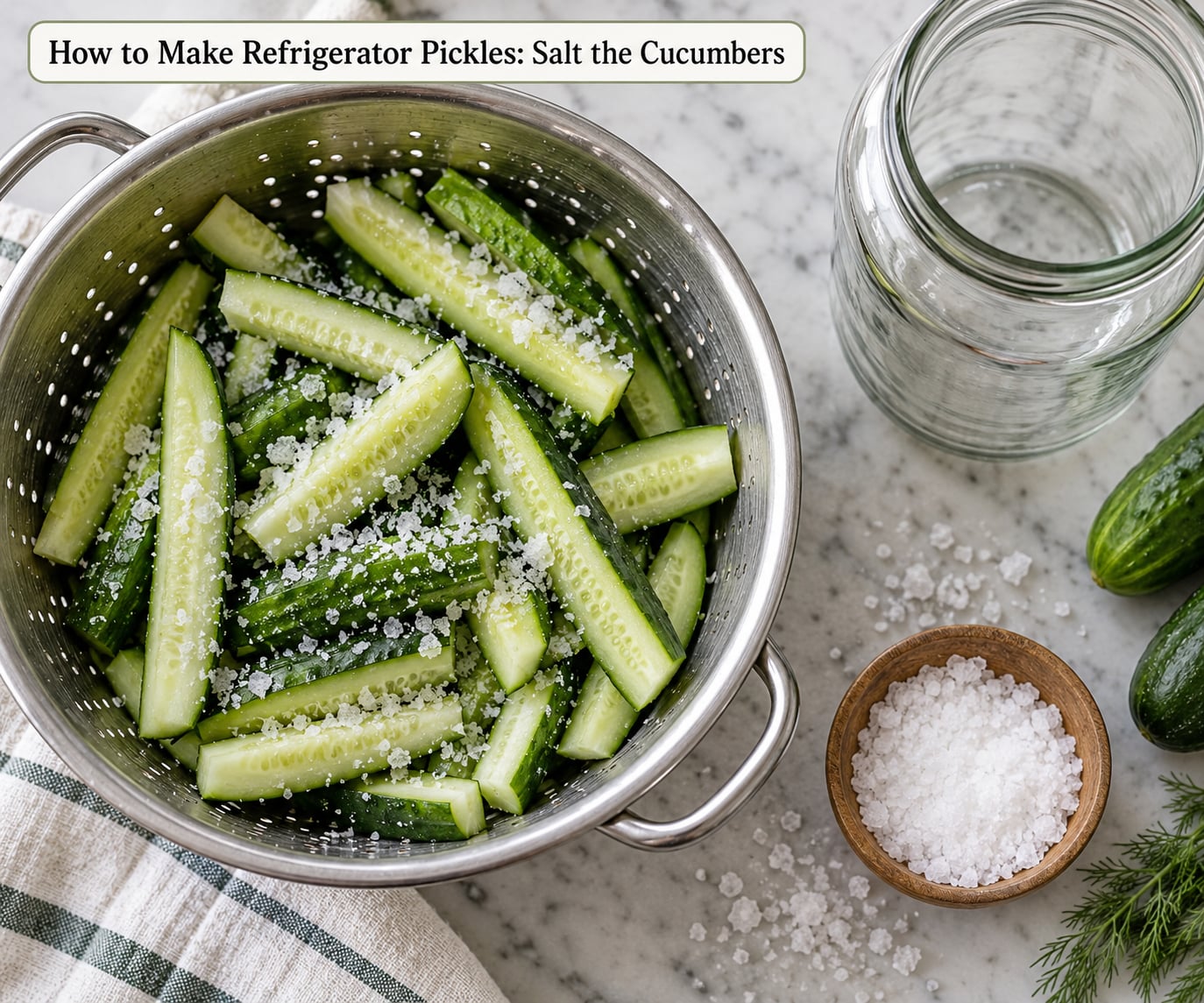 How to Make Refrigerator Pickles: Salt the Cucumbers