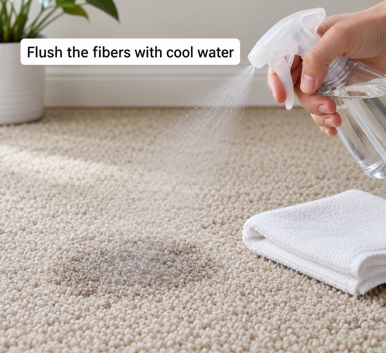 Flush the fibers with cool water