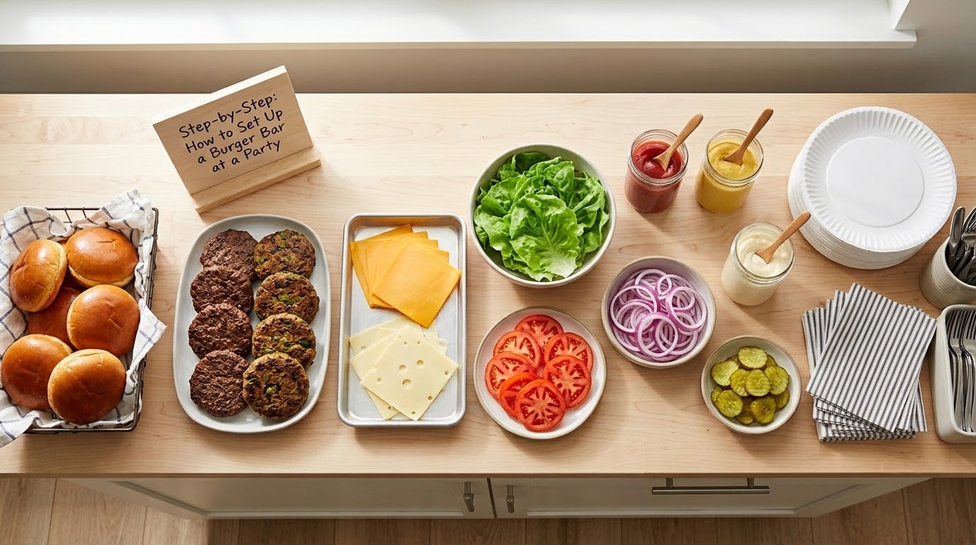 Step-by-Step: How to Set Up a Burger Bar at a Party