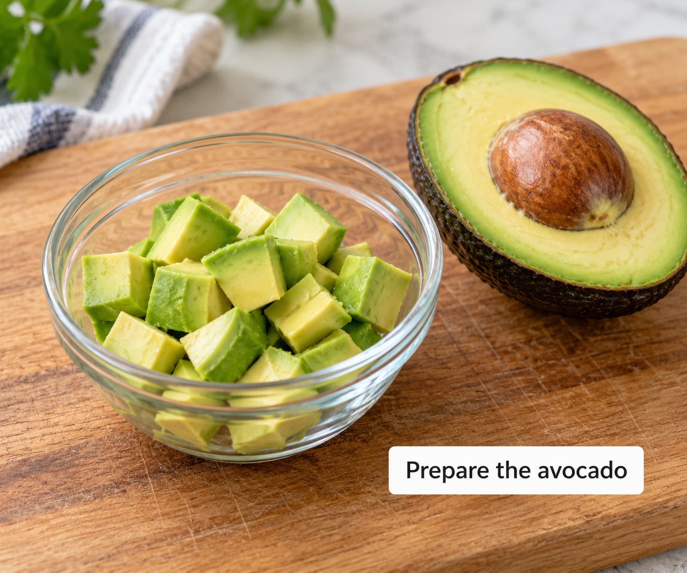 Prepare the avocado