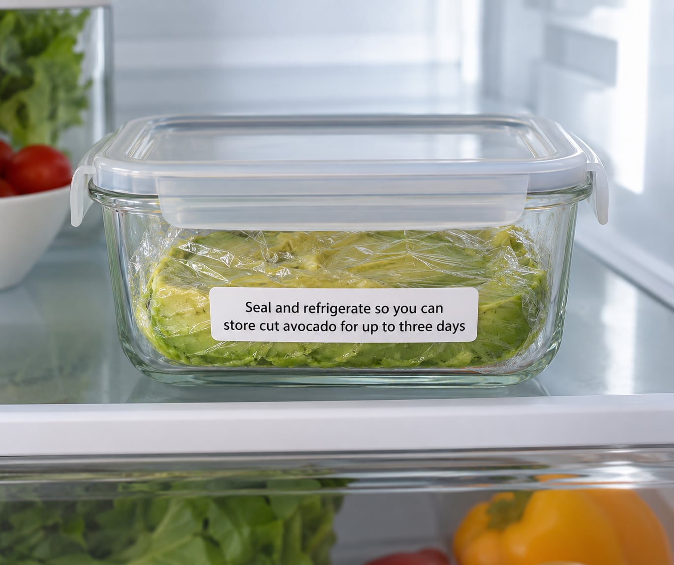Seal and refrigerate so you can store cut avocado for up to three days