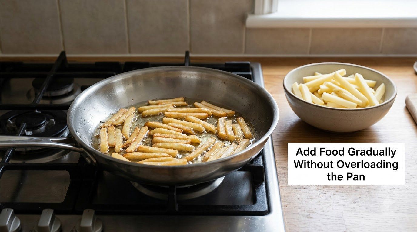 Add Food Gradually Without Overloading the Pan
